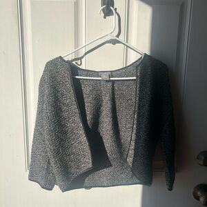 Ann Taylor Gray Cropped Cardigan
